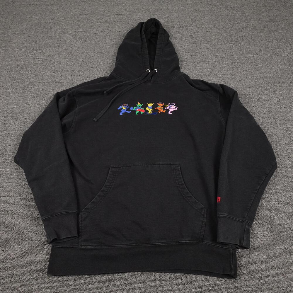 Teton Gravity Research Hoodie Mens Large Black Ski Bears Graphic Fleece Pullover